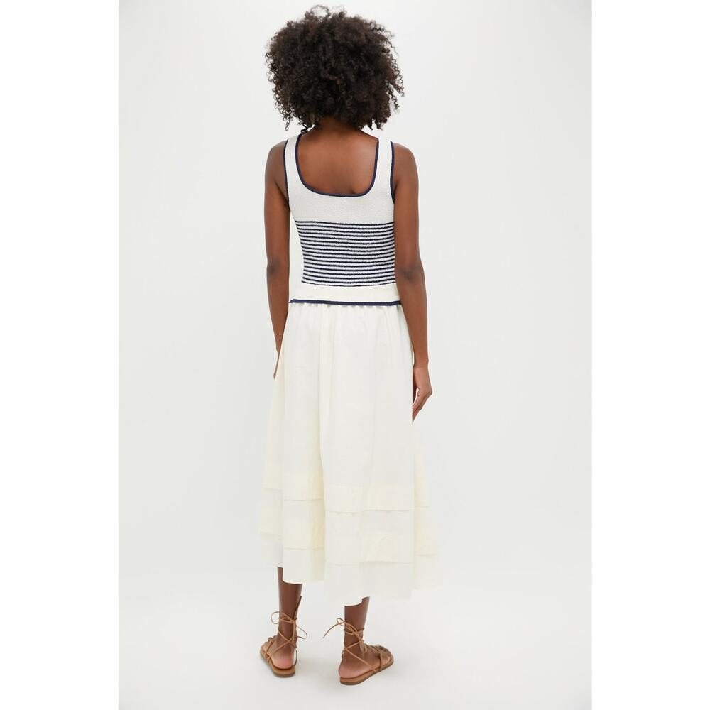 MOON RIVER Cream Striped Midi Dress Size S NWT Retail  $124 Tuckernuck - Picture 2 of 6